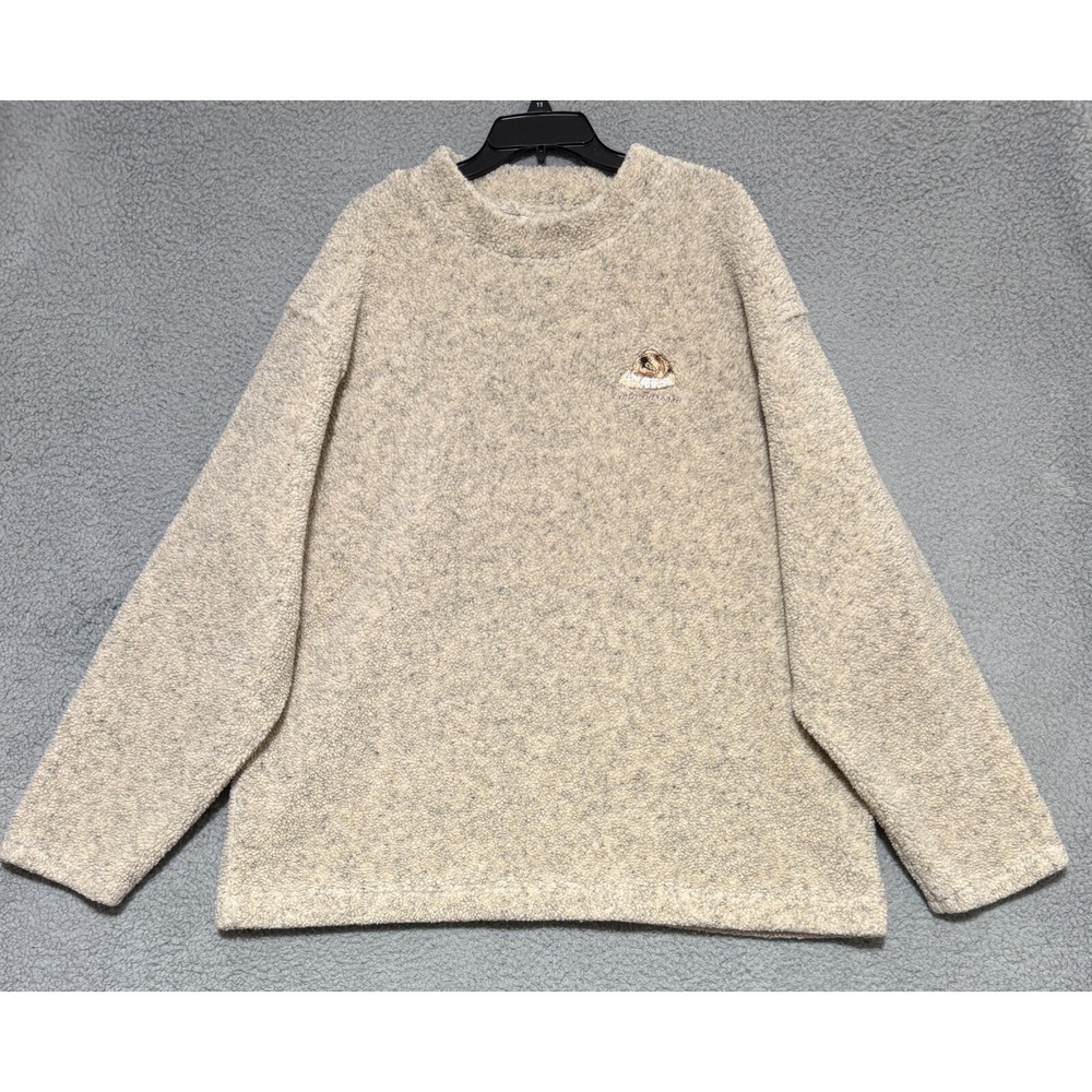 Vintage AKWA Santa Barbara Sherpa mock neck sweater Mens 2XL Made in USA‎ Beaver